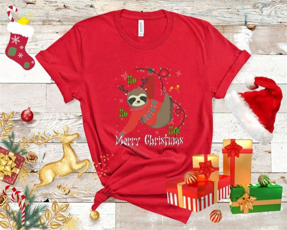 Merry Christmas Sloth Great Christmas Holiday Gift T-shirt