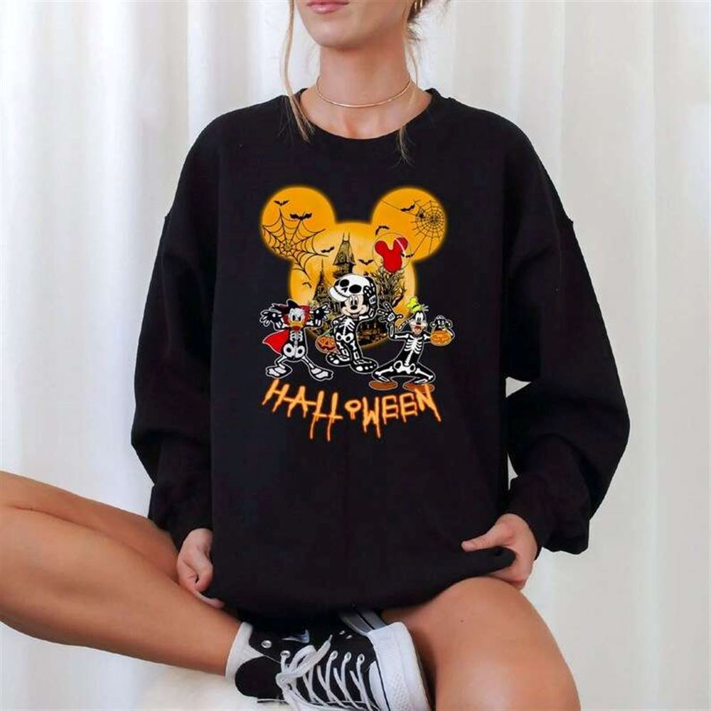 Mickey And Friends Skeleton Disney Halloween Unisex T-shirt - Giftcustom