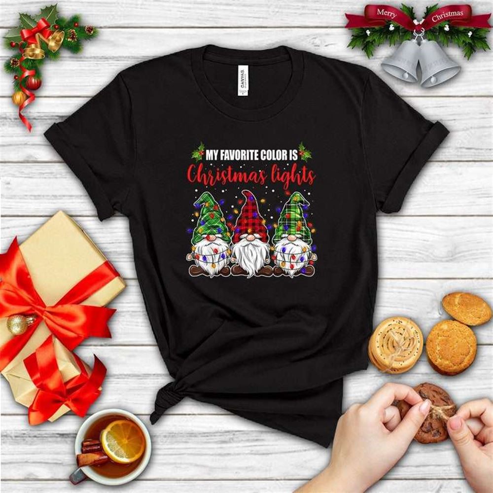 My Favorite Color Is Christmas Light Gnome Merry Christmas Gifts Unisex T-shirt