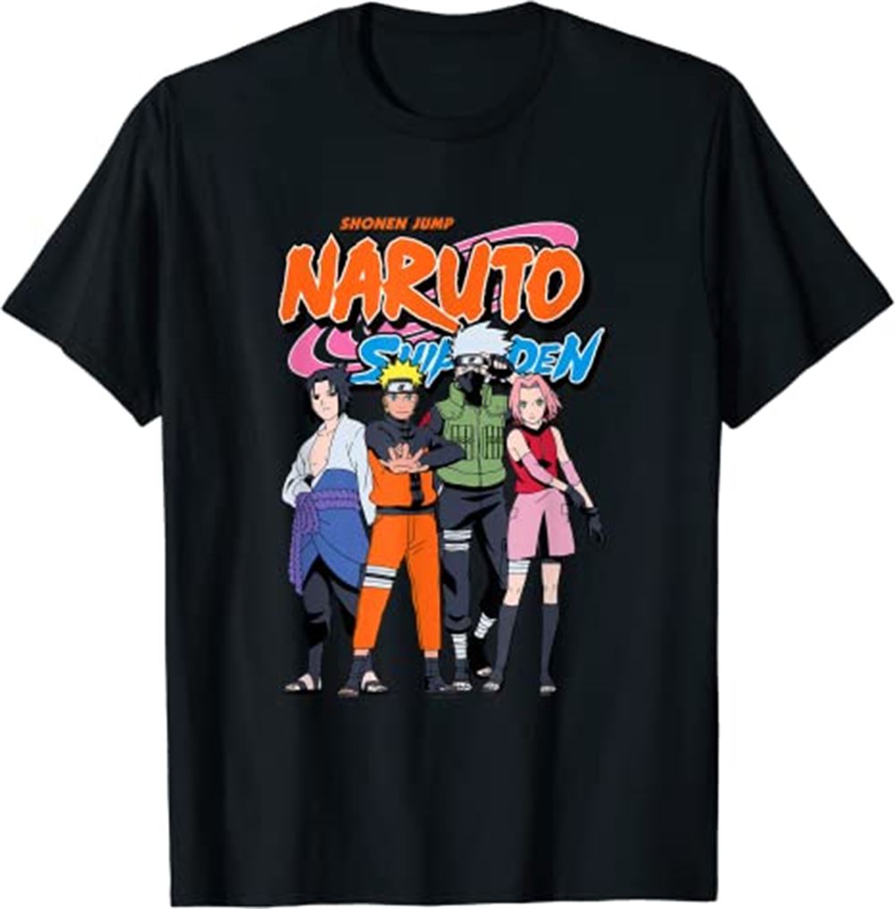 Naruto Shippuden Team 7 With Naruto Logo T-shirt