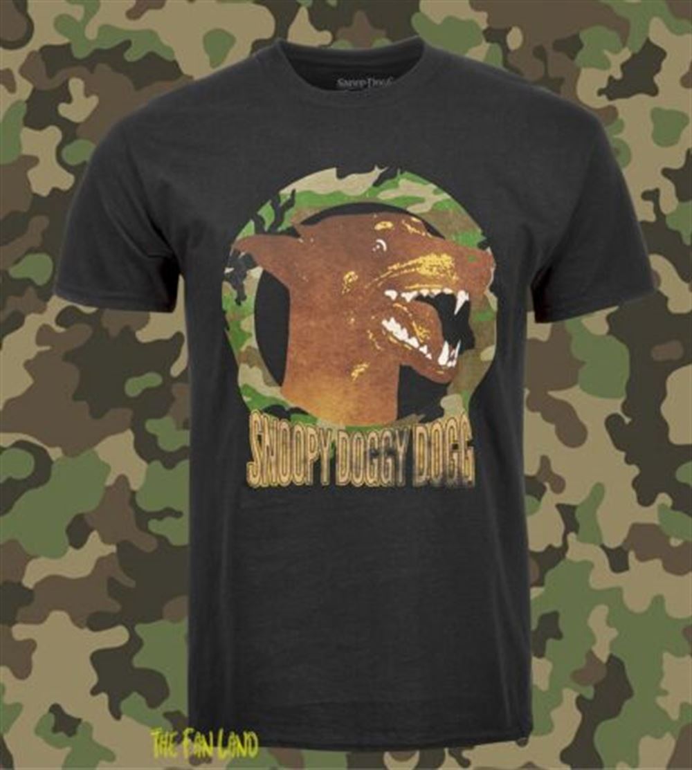 New Snoop Dogg Dog Dobermann Mens 90s Retro Camo Vintage Mens T-shirt