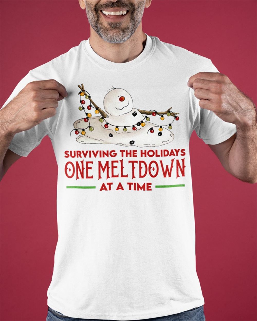 One Meltdown At A Time - Funny Gift For Mom Grandma On Christmas Classic T-shirt