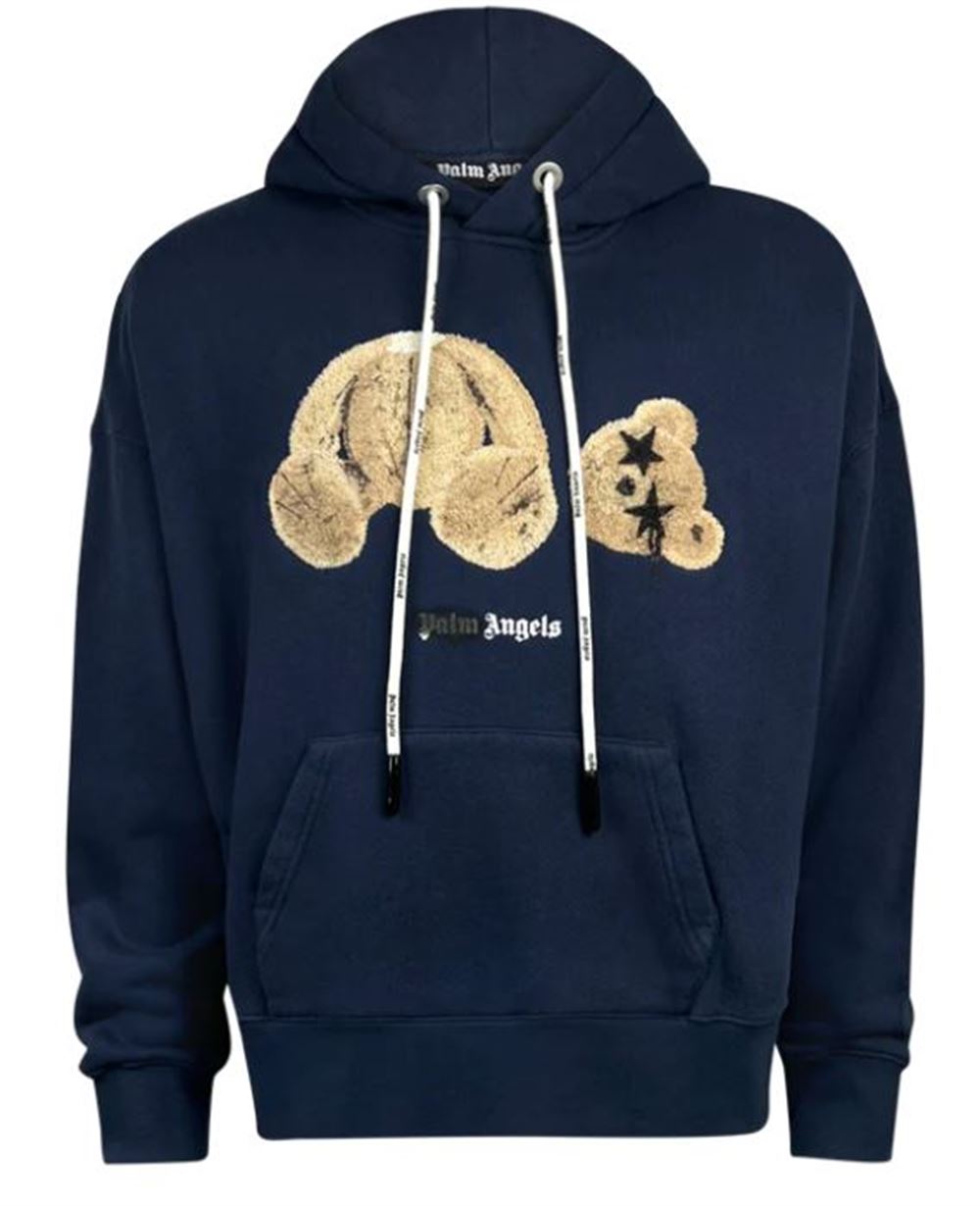 Palm Angels Spray Bear Navy Hoodie