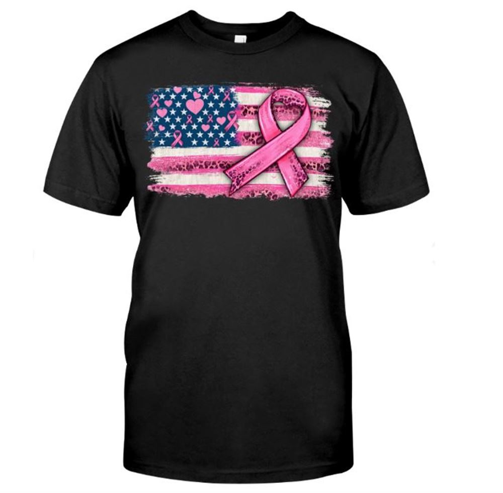 Pink Ribbon American Flag Classic T-shirt