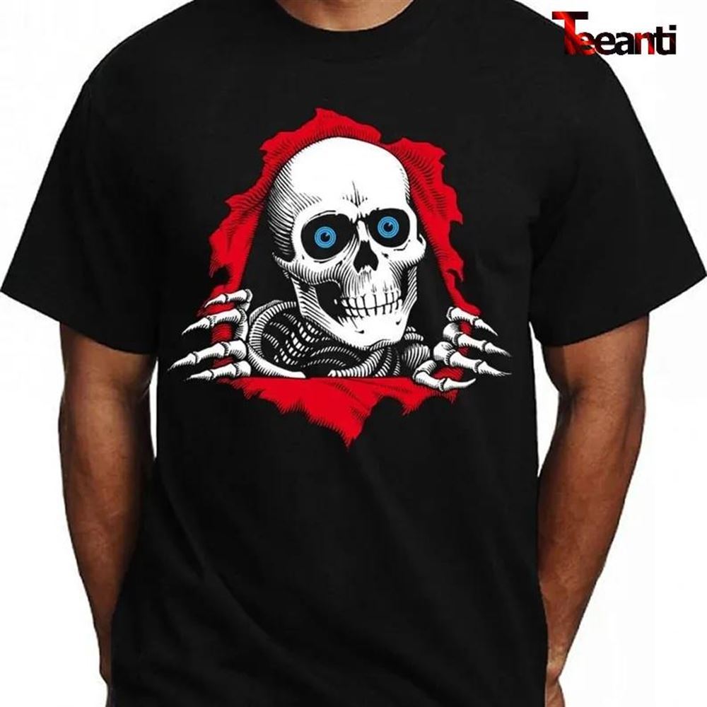 Powell Peralta Skateboard Ripper Ramp Skeleton Halloween T-shirt