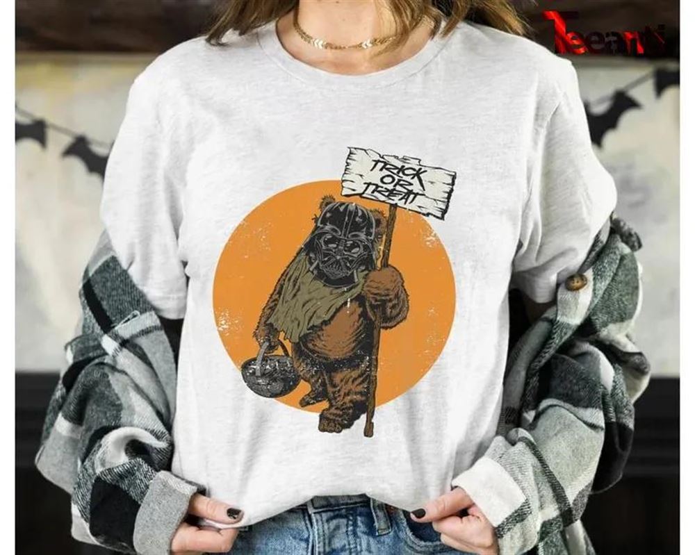 Retro 90s Ewok With Darth Vader Halloween T-shirt