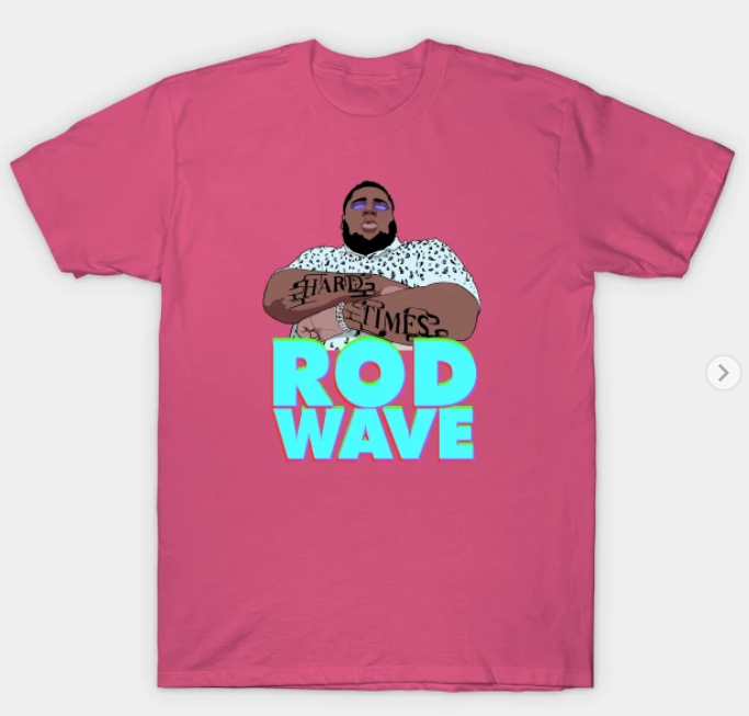 Rod Wave T-shirt Rod Wave Graphic Short Sleeve Cotton T-shirt Men All Size