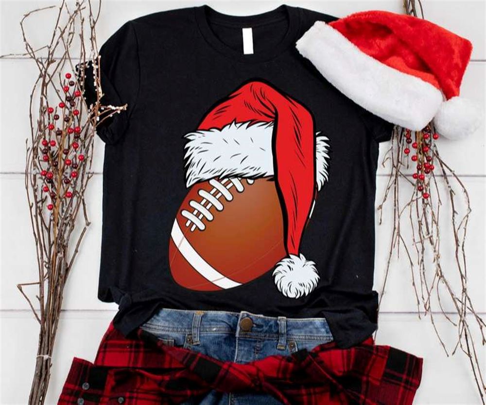 Santa Football Christmas T-shirt