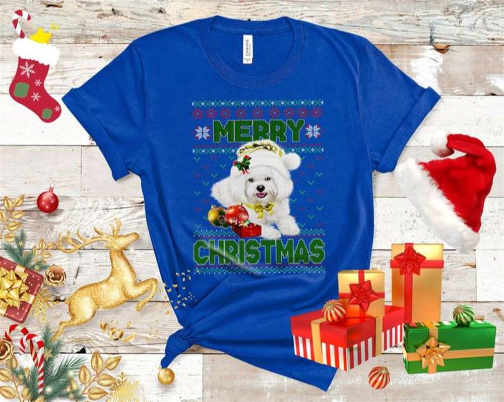 Santa Hat Merry Christmas Funny Dog Xmas T-shirt