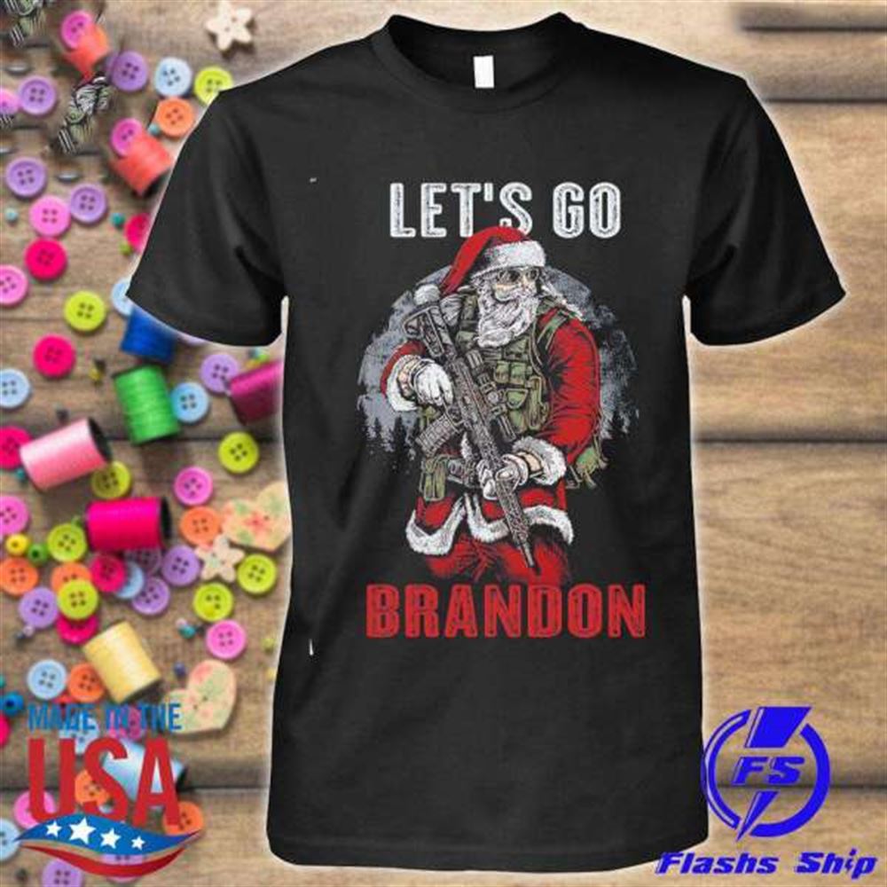 Santa Lets Go Brandon Fjb Christmas T Shirt