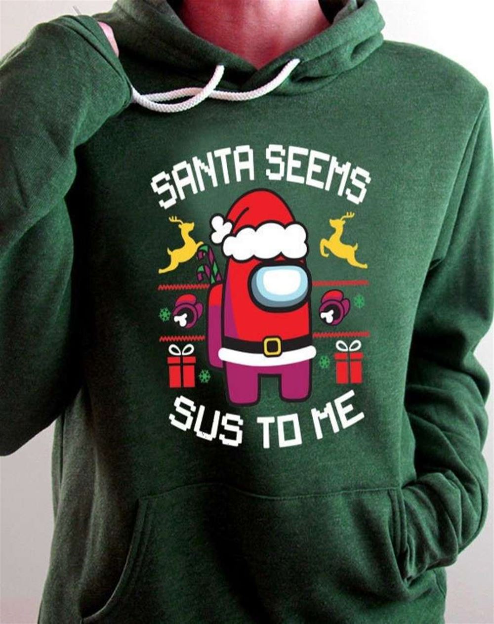 Santa Seems Sus To Me Among Us Gamer T-shirt