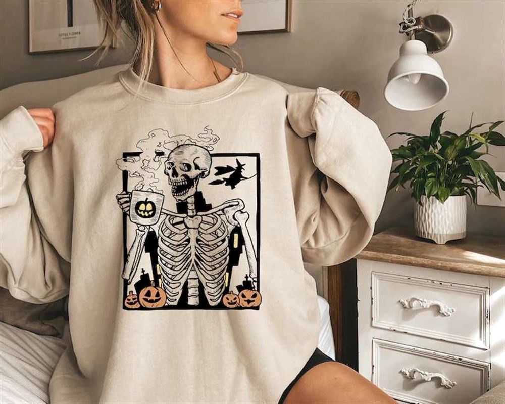 Skeleton Halloween Coffee Skull T-shirt