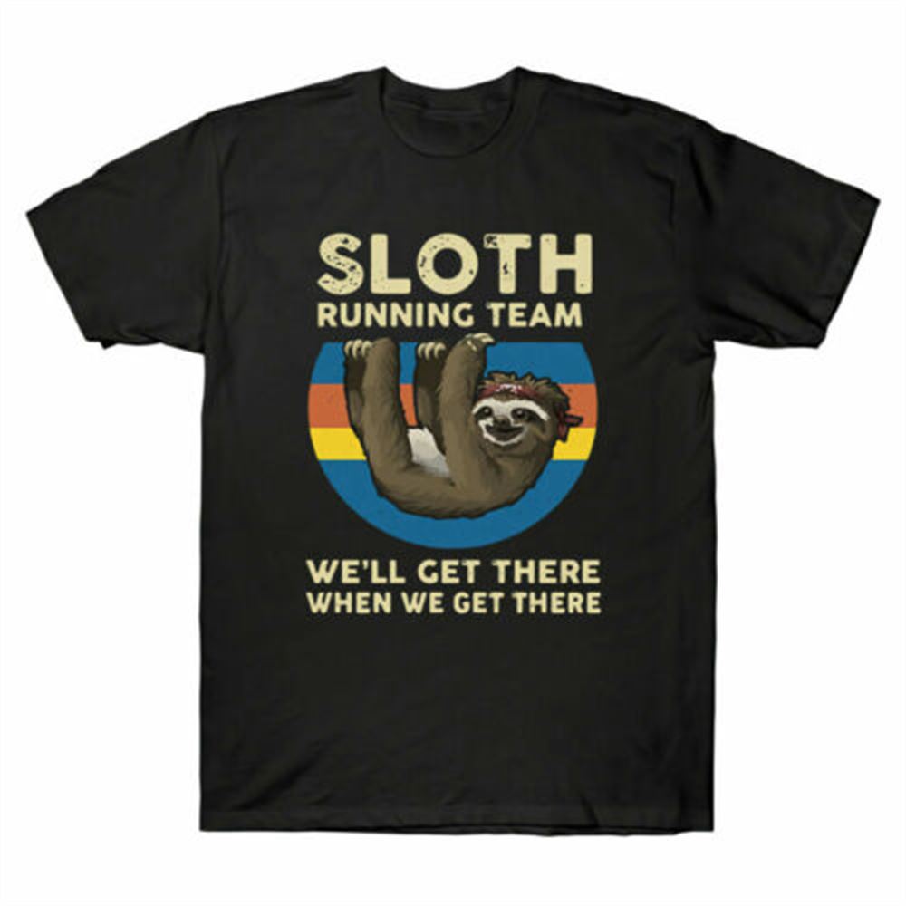 Sloth - Running Team Well Get There When We Get There Vintage Mens T-shirt Tee