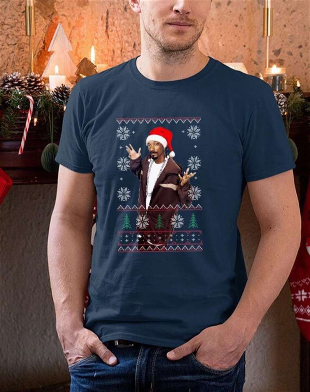 Snoop Christmas With Santa Hat Shirt