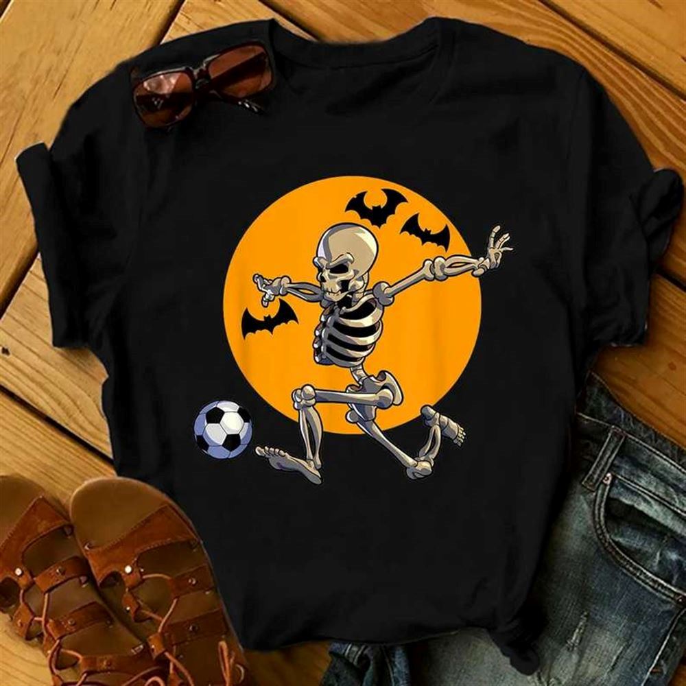 Soccer Skeleton Halloween Unisex T-shirt