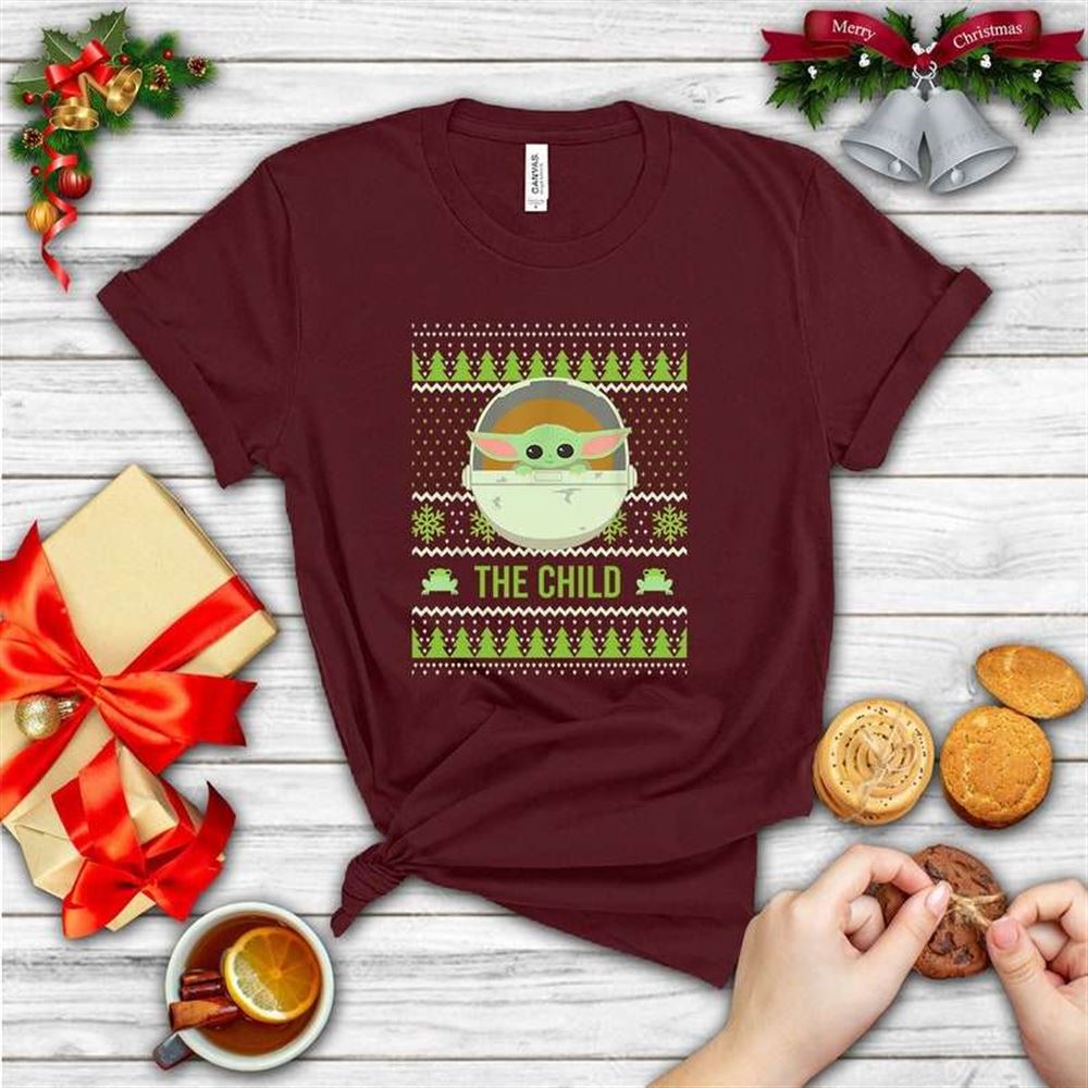 Star Wars The Mandalorian The Child Christmas Sweater Style Long Sleeve Gifts Unisex T-shirt