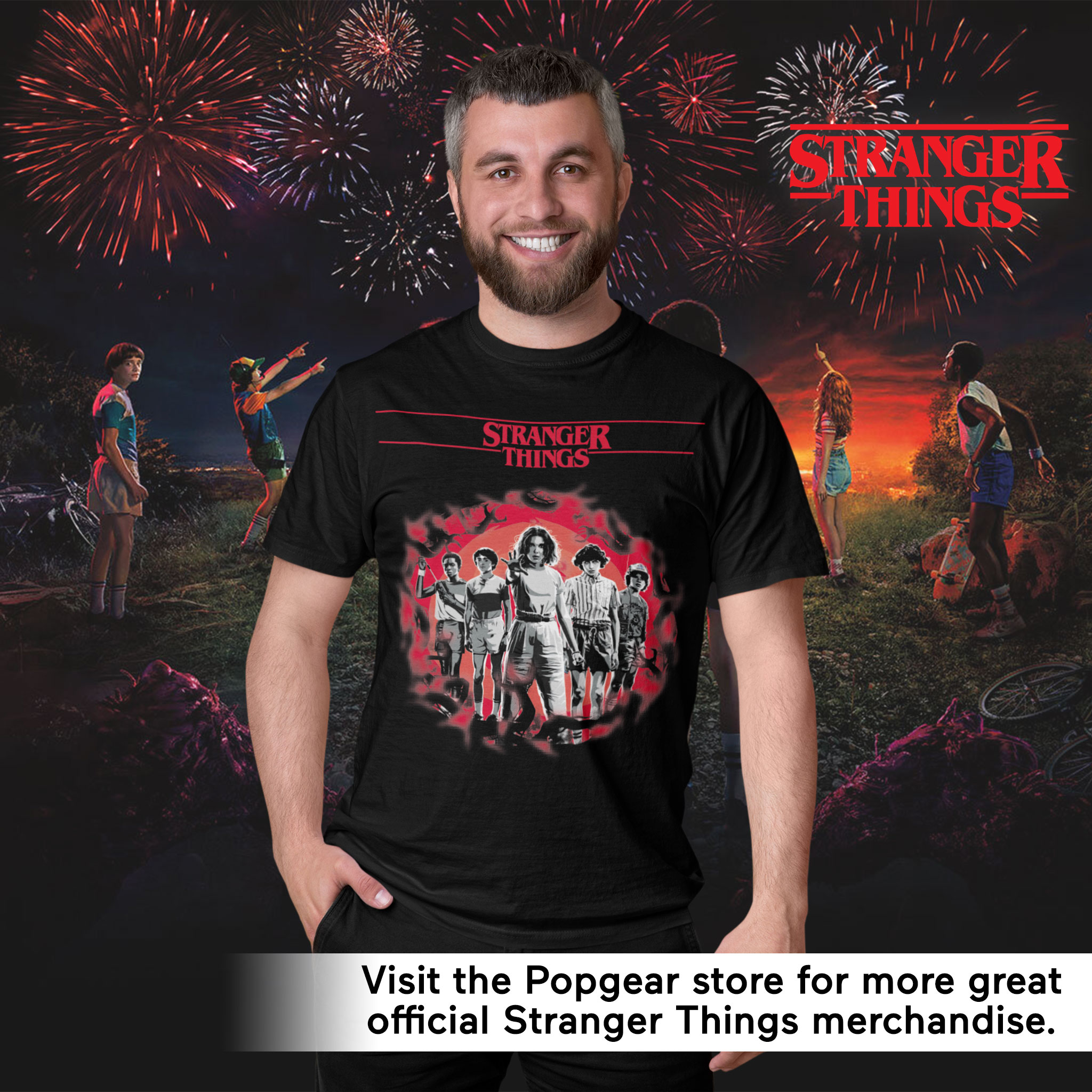 Stranger Things Characters Mens T-shirt Official Merchandise Shirt For Film Lovers