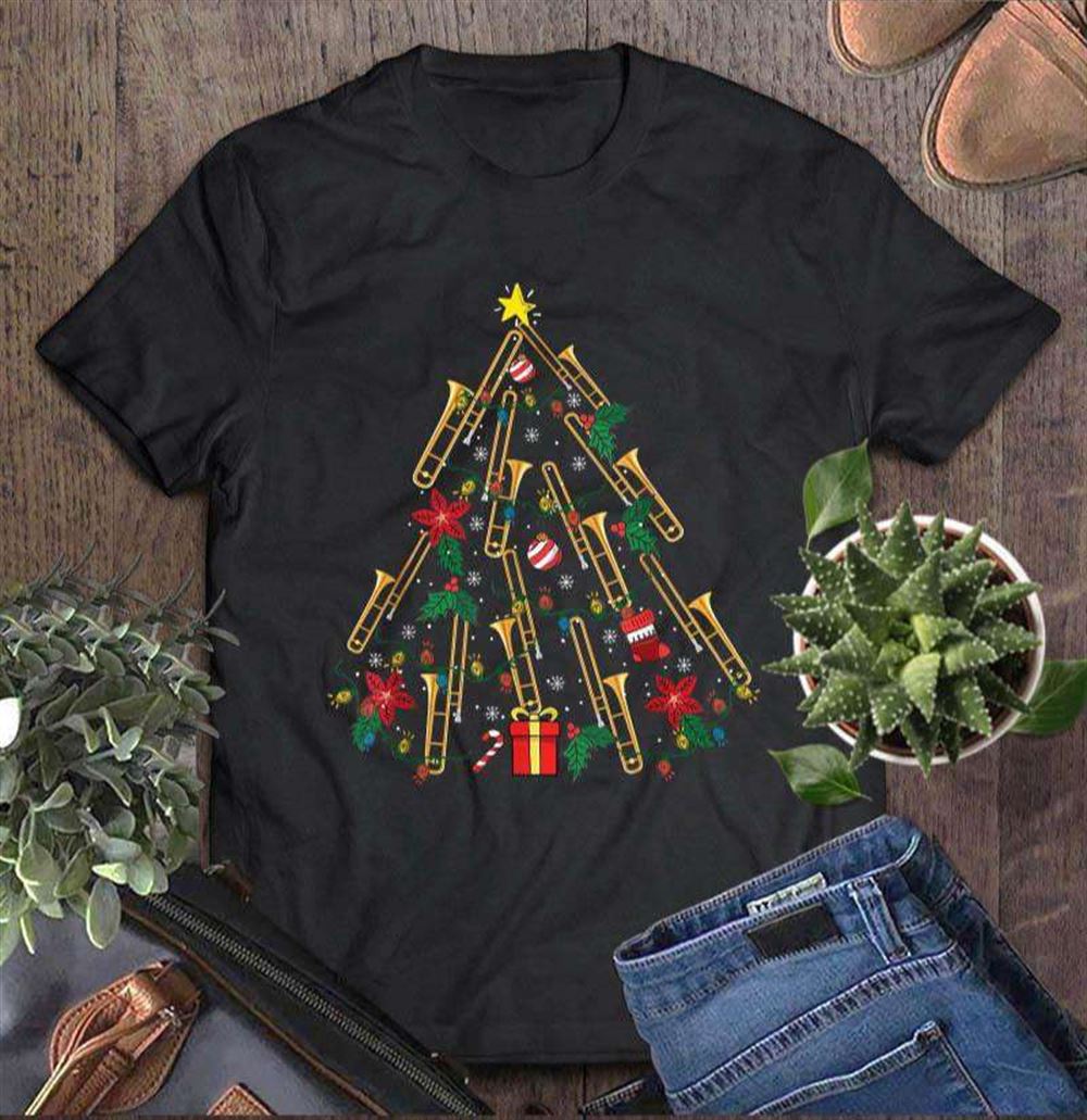 Trombone Christmas Tree Ornaments T-shirt