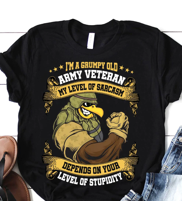 Veteran Im A Grumpy Old Army Veteran Dark Classic T Shirt