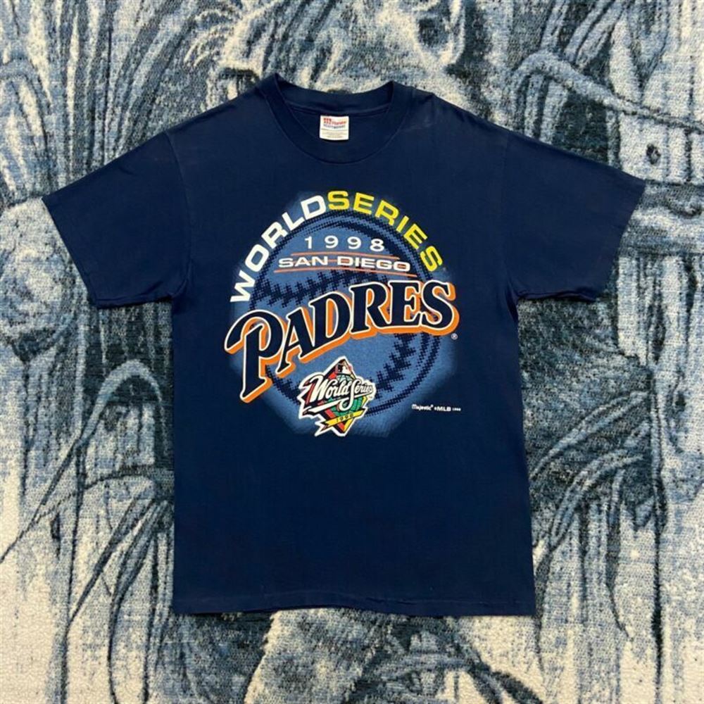 Vintage San Diego Padres Shirt 1998 World Series Baseball Graphic Tee Funny Gift