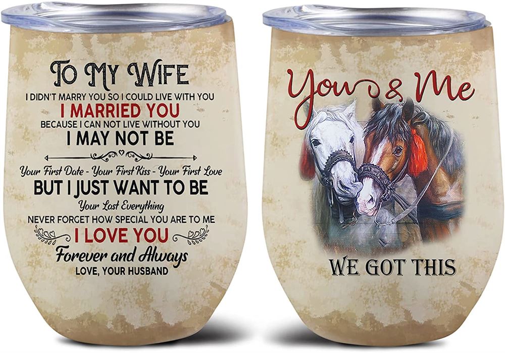 12oz Horse Tumbler With Lid Horse Couple Tumbler Gift For Horse Lover Horse Couple Gift