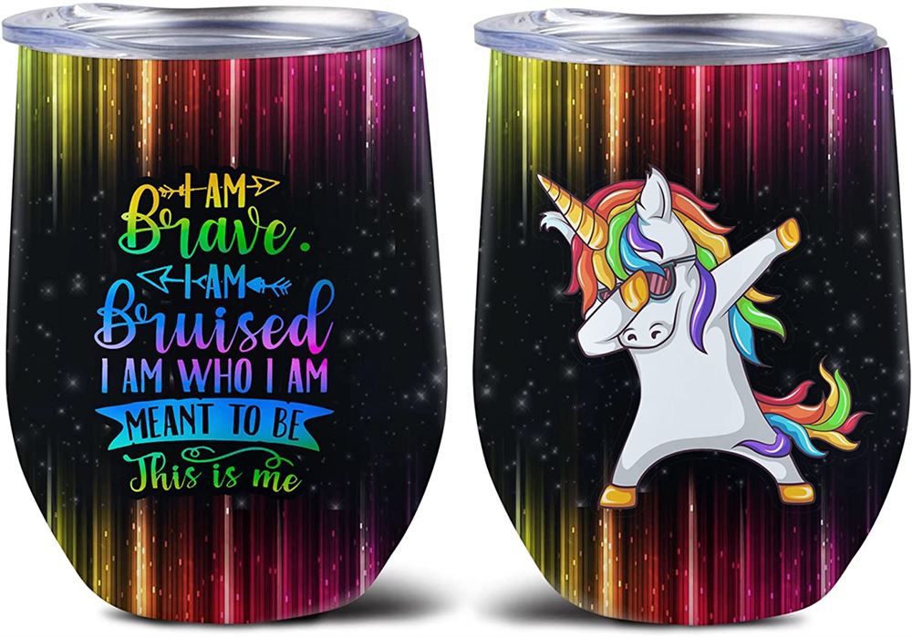 12oz Tumbler Gift For Lgbt Lgbt Tumbler With Lid Lgbt Pride Tumbler Rainbow Tumbler Unicorn Tumbler