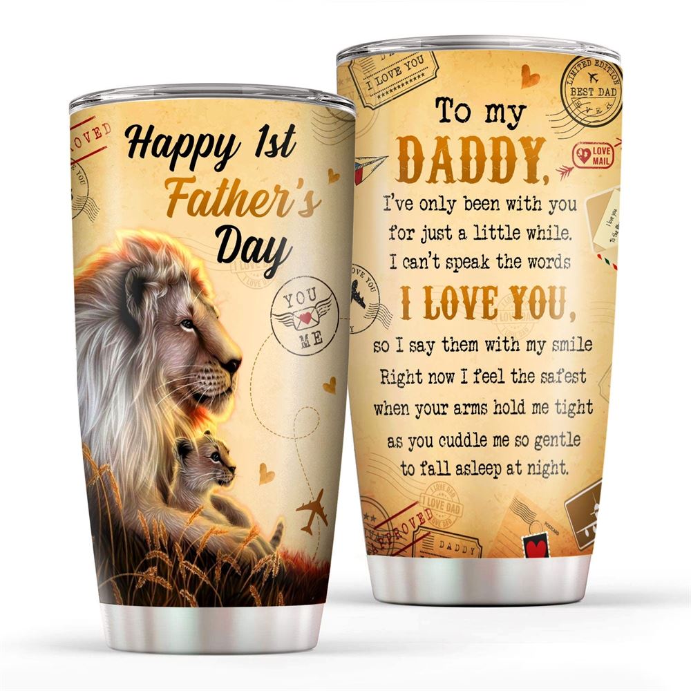 1st Fathers Day Gifts For New Dads Lion 20oz Tumbler