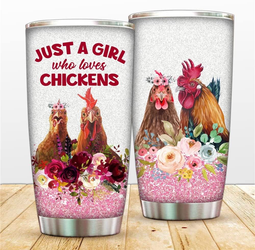 20 Oz Rooster Tumbler Mug Stainless Steel Vacuum Insulated Cup Travel Coffee Mug With Lid And Straw