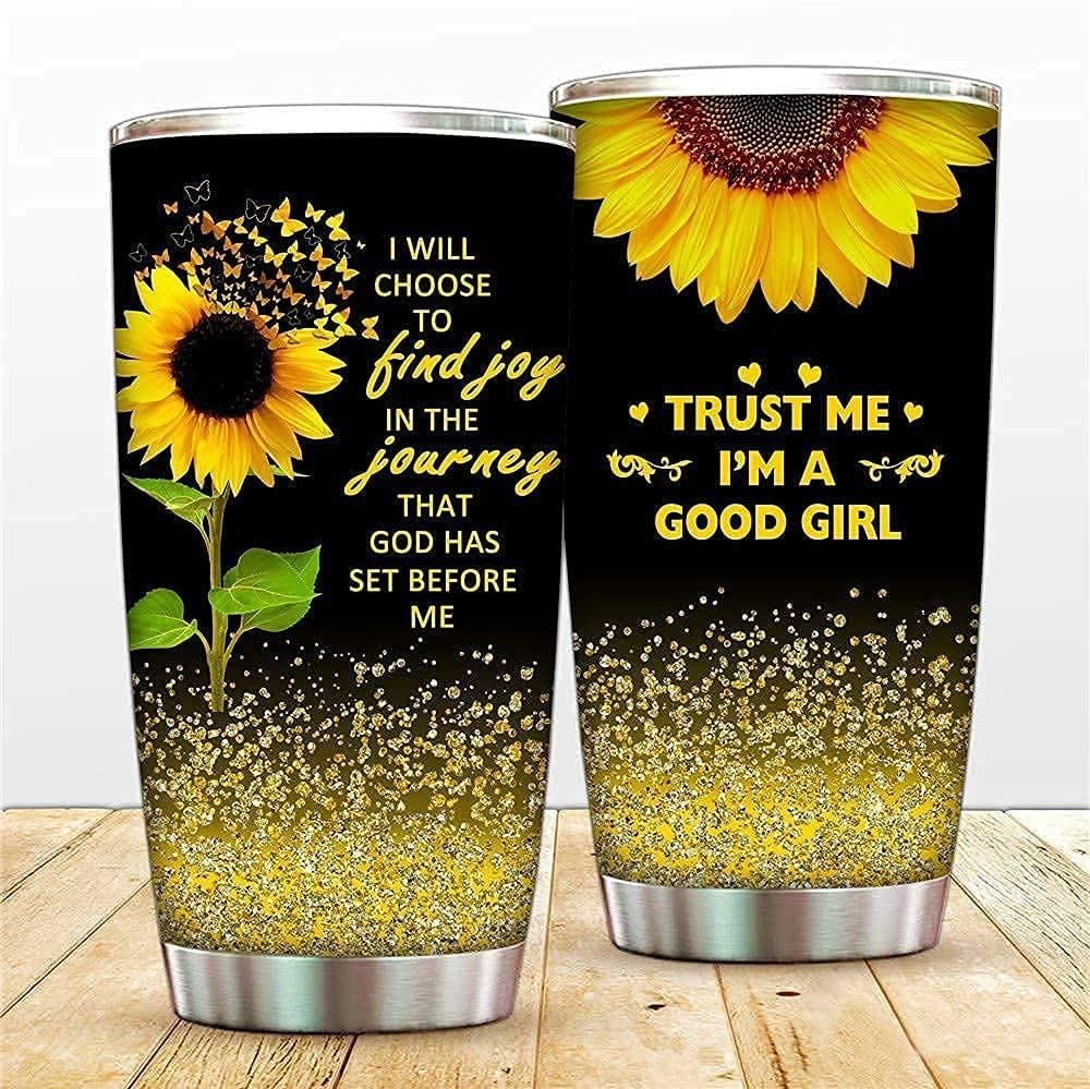 20 Oz Travel Tumbler Mug Lm A Good Girl Stainless Steel Cup Vacuum Insulated Sunflower Coffee Cup W