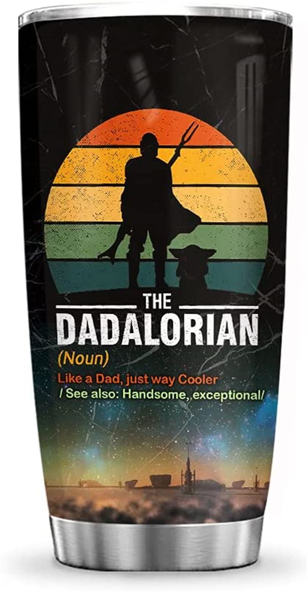 20 Oz Tumbler 20oz Dadalorian My Father Gift For Dads Tumbler Cup With Lid Double Wall Vacuum Thermo