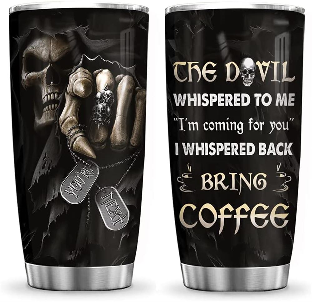 20 Oz Tumbler 20oz Devil Bring Coffee Skull Coffee Skull Lovers Skull Inspiration Tumbler Cup With L