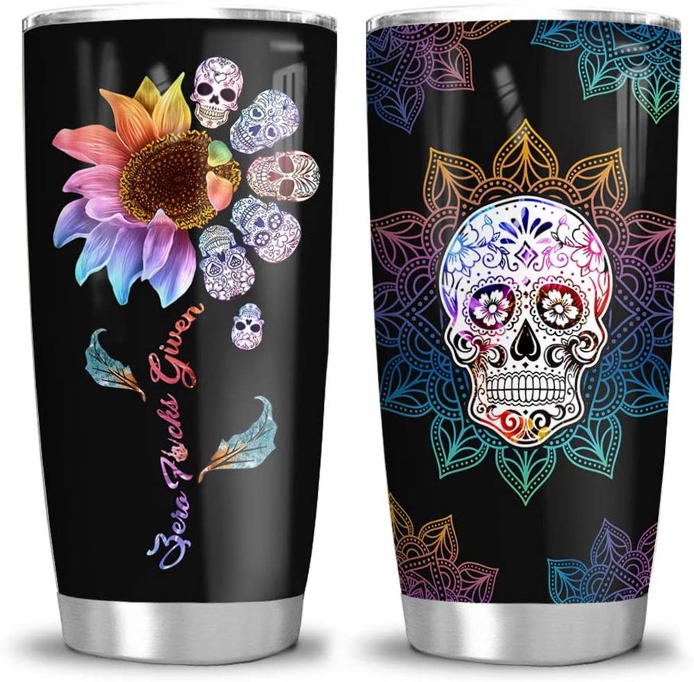 20 Oz Tumbler 20oz Mandala Sugar Skull Zero Given Tumbler Cup With Lid Double Wall Vacuum Sporty The