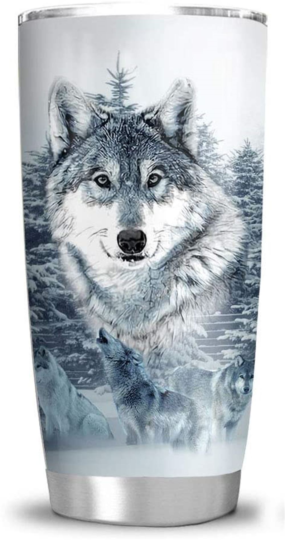 20 Oz Tumbler 20oz Snow Wolf Lover Gift Tumbler Cup With Lid Double Wall Vacuum Sporty Thermos Insul