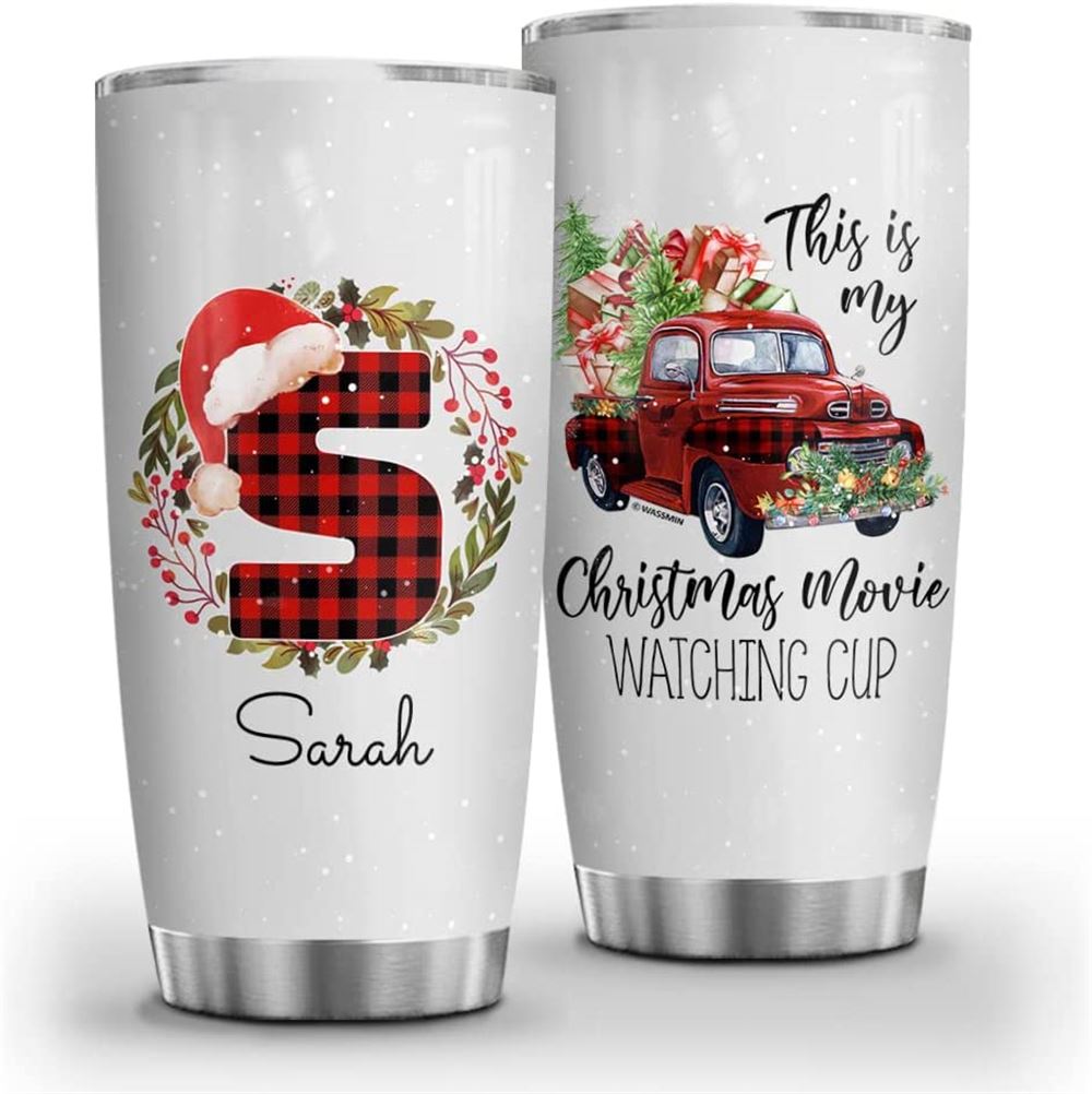 20 Oz Tumbler Personalized Christmas Tumbler Cup With Lid 20oz 30oz Custom Name Watching Christmas M
