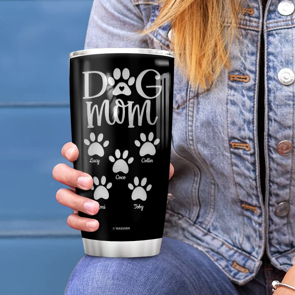 20 Oz Tumbler Personalized Dog Mom Tumbler Cup With Lid 20oz 30oz Cats Double Wall Vacuum Insulated