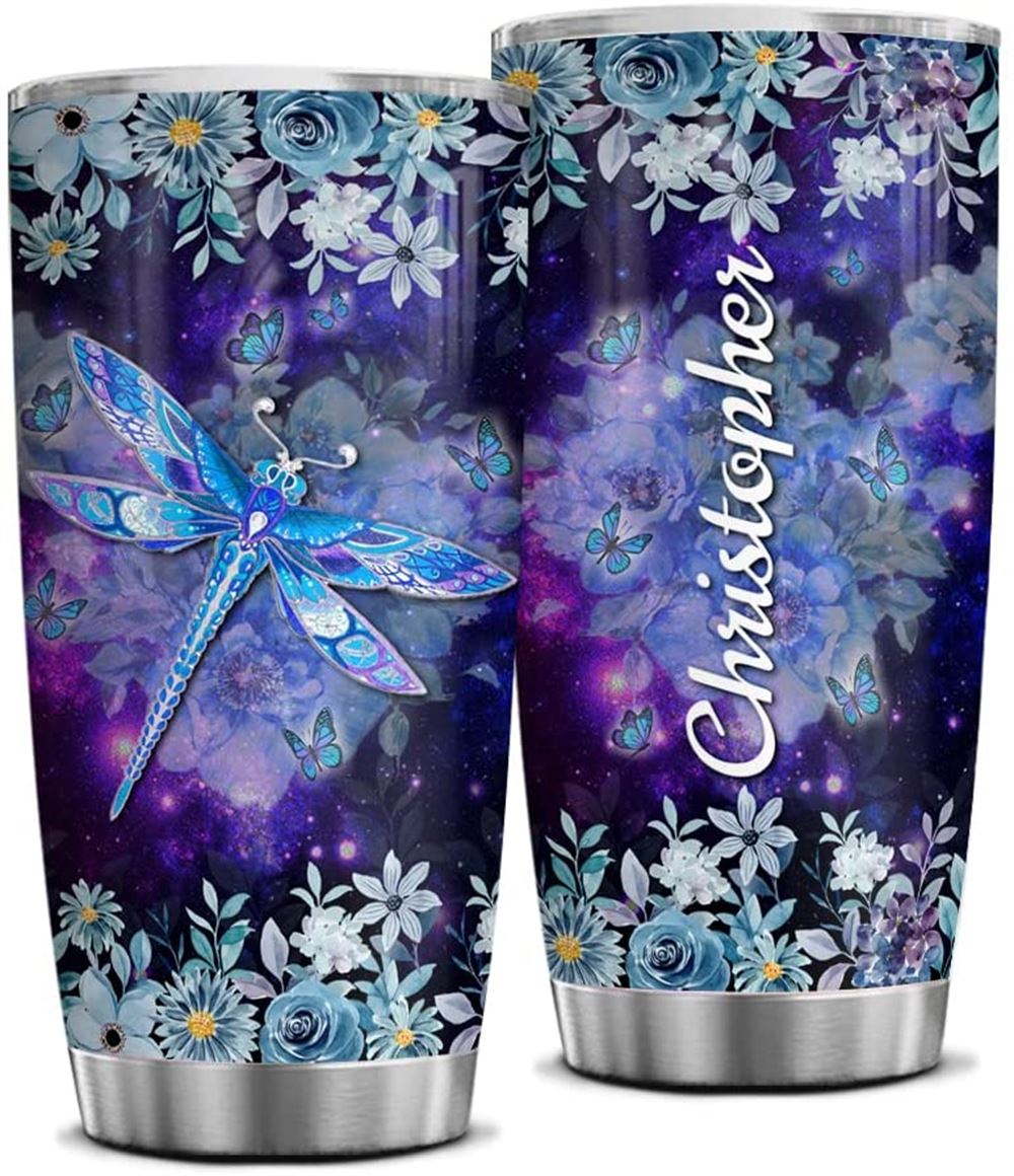 20 Oz Tumbler Personalized Dragonfly Tumbler Cup With Lid 20oz 30oz Custom Name Stainless Steel Doub