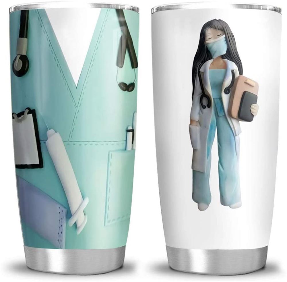 20oz Nurse Gift Nurse Uniform Tumbler Cup With Lid Double Wall Vacuum Sporty Thermos Insulated Trave