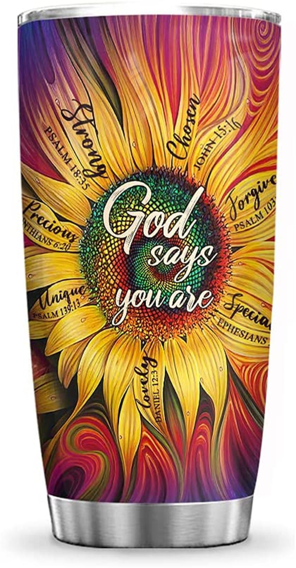 20oz Sunflower God Says You Are Sunflower Lovers Sunflower Inspiration Tumbler Cup With Lid Double W