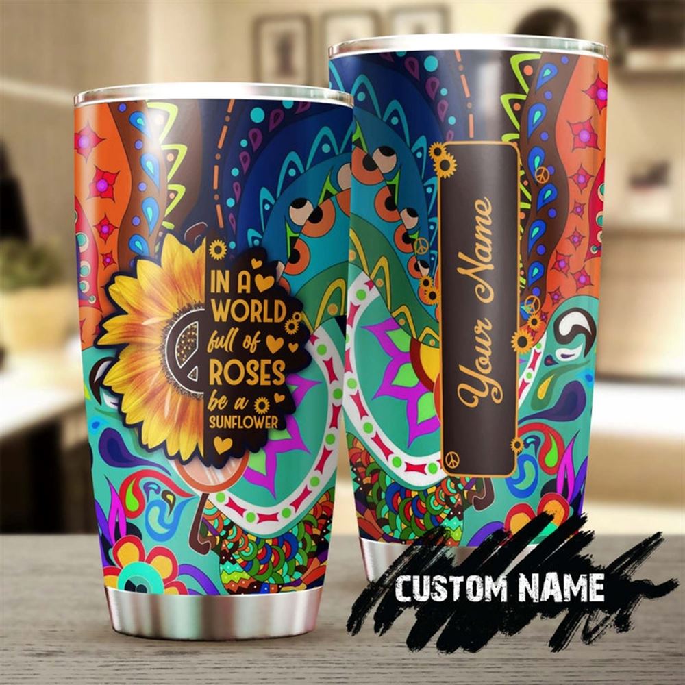 Be A Sunflower Unique Sunflower Hippie Tumbler -sunflower Tumbler -gift For Sunflower Lover -sunflow