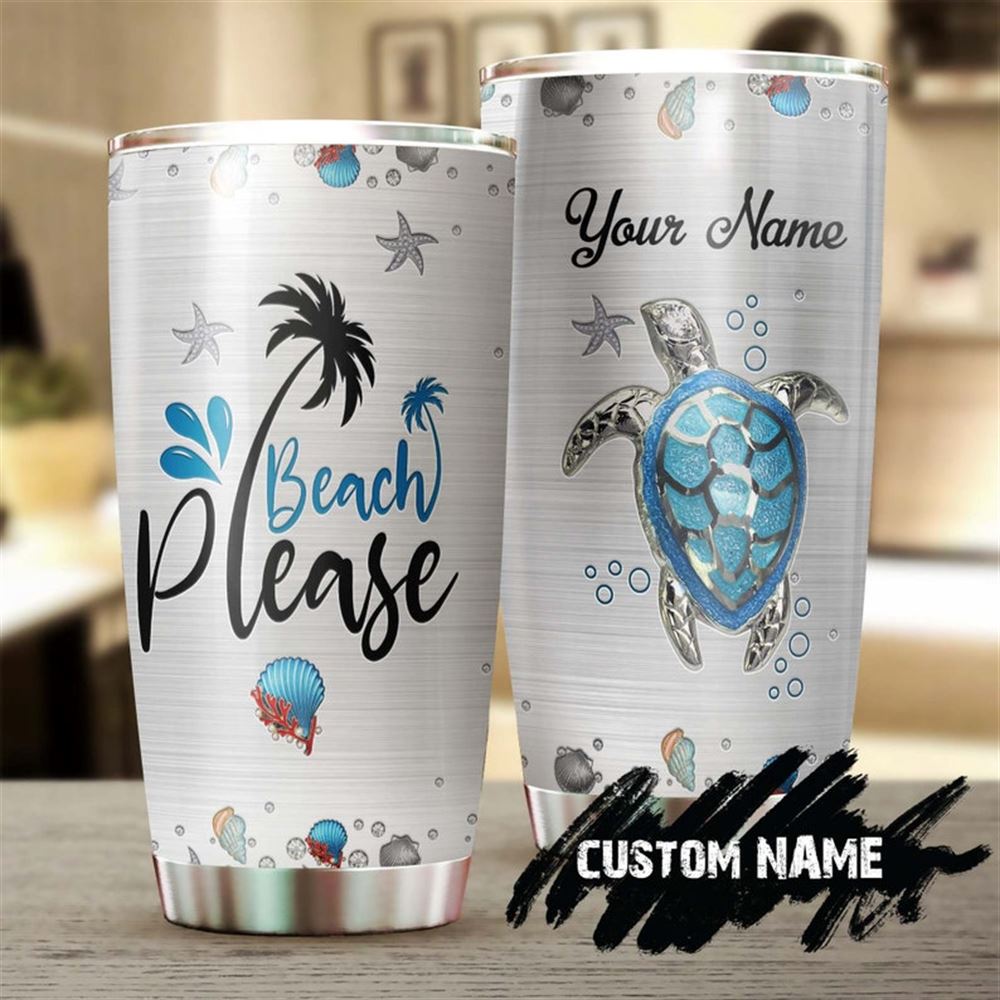 Beach Pleas Turtle Ocean Pearl Jewelry Style Personalized Tumbler-turtle Present-unique Tumbler-birt