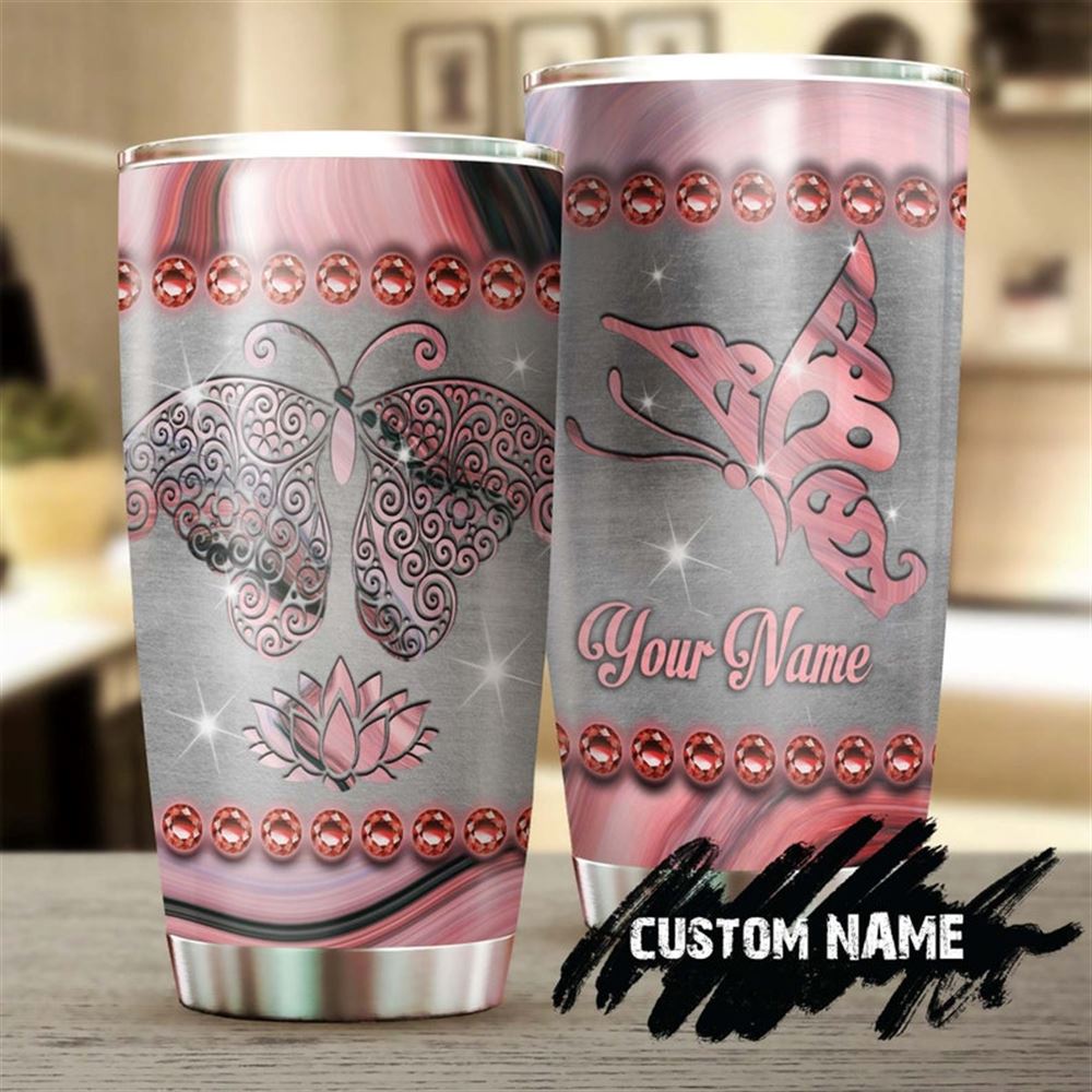 Beautiful Butterfly Lotus Mandala Personalized Butterfly Tumbler-christmas Gift Birthday Gift For Bu