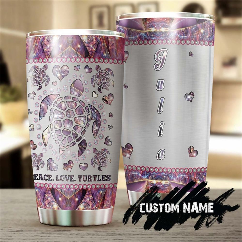 Beautiful Turtle Pink Diamond Jewelry Style Personalized Tumbler-turtle Present-unique Tumbler-birth