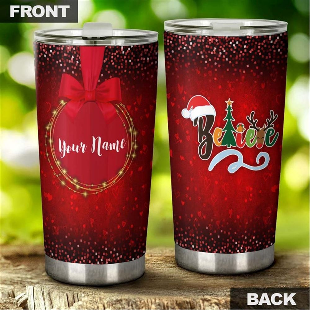 Believe Fancy Small Twinkle Heart Star Personalized Tumbler-unicorn Tumbler-fancy Unicorn Christmas