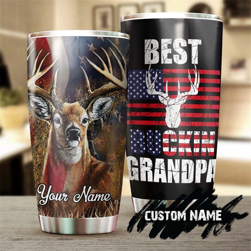 Best Buckin Grandpa Ever Deer Funny Personalized Tumbler-grandpa Tumbler-birthday Gift Christmas Gif