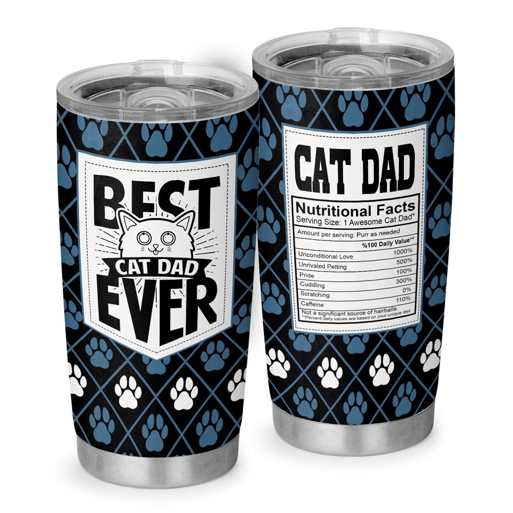 Best Cat Dad Ever Funny Cat 20oz Tumbler - Giftcustom