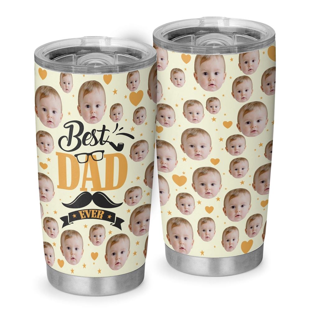 Best Dad Ever Personalized Baby Newborns Photo 20oz Tumbler