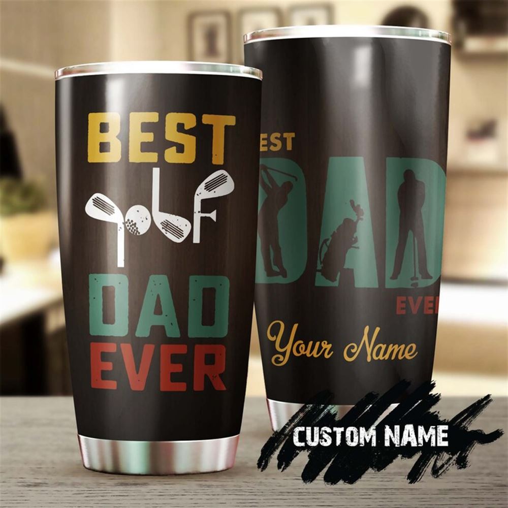 Best Golf Dad Ever Personalized Tumbler-birthday Christmas Fathers Day Gift For Gym Dad From Son Da