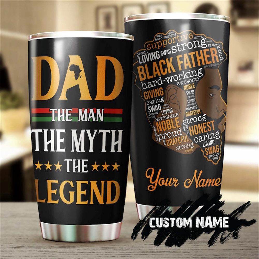 Black Dad The Man The Myth The Legend Personalized Tumbler-birthday Christmas Gift Fathers Day Gift