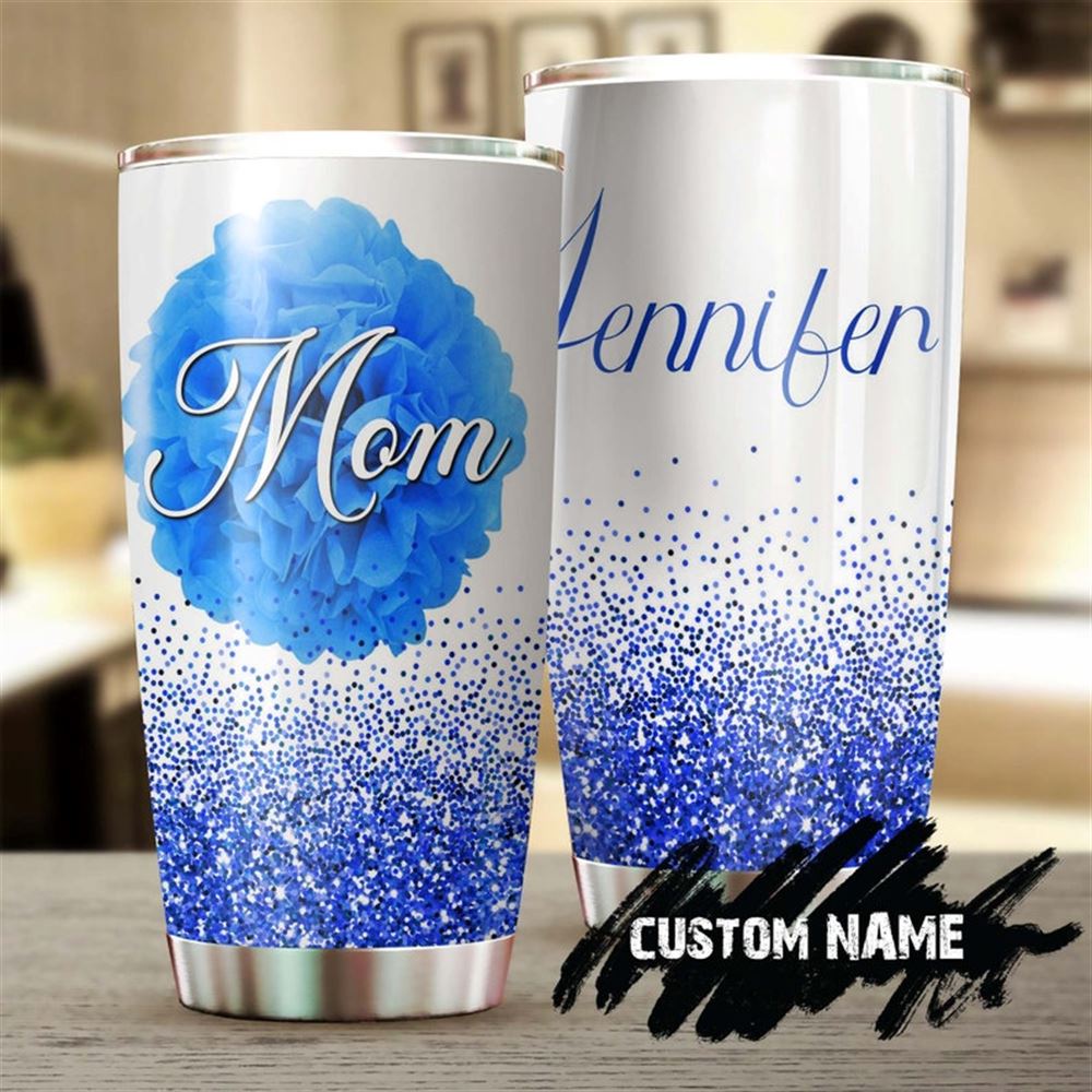 Blue Rose Mom Beautiful Meaningful Present Personalized Tumbler-birthday Gift Christmas Gift Mother