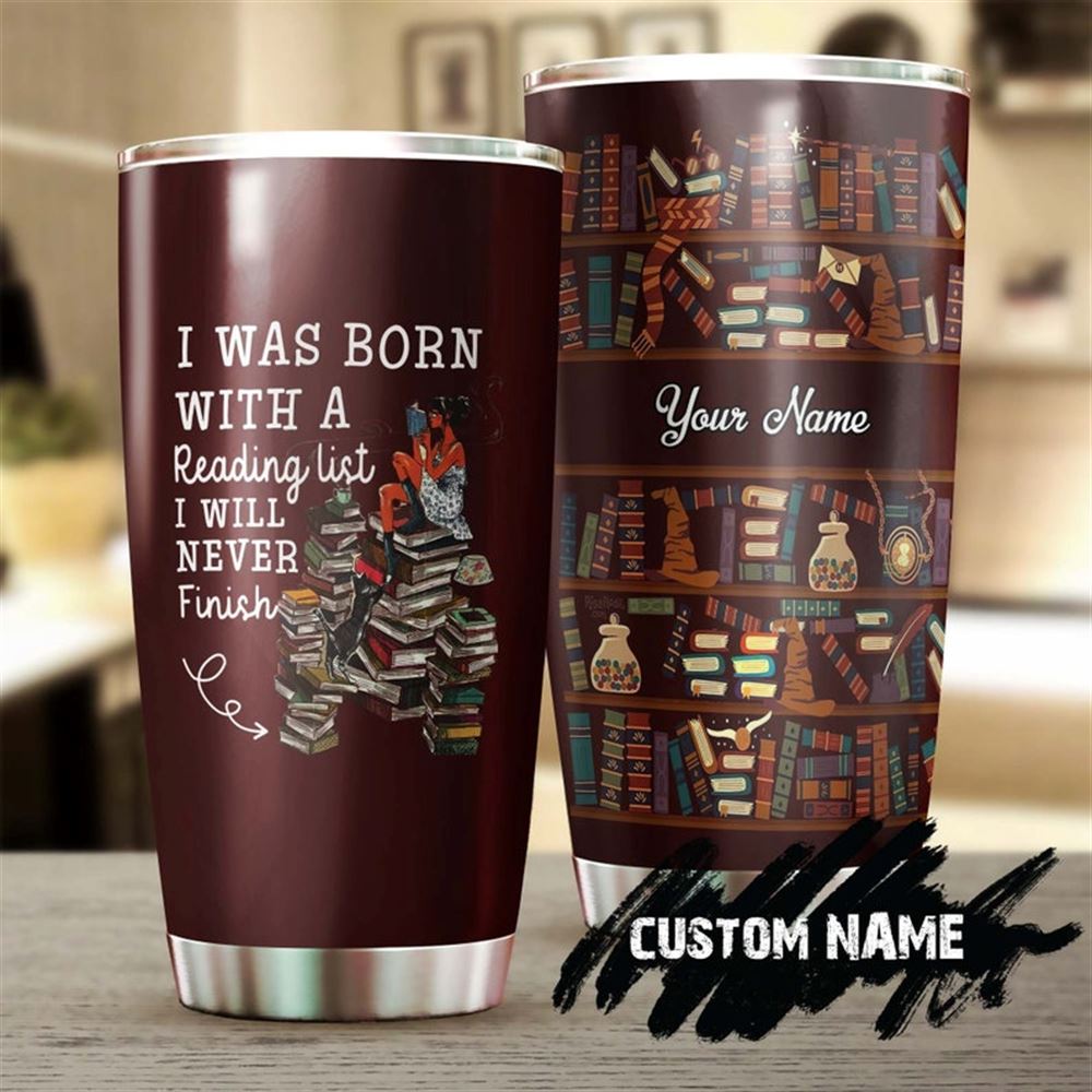 Book Lover Reading List Personalized Tumbler -reading Tumbler-book Lover Gift -bookaholic Tumbler -b